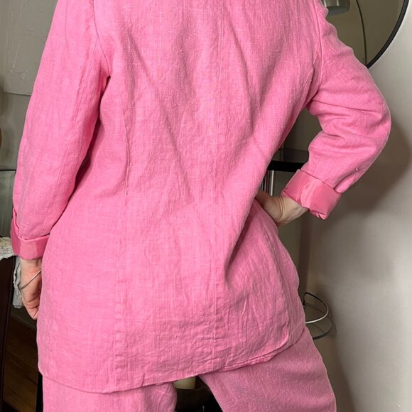 100% Linen Harvé Benard Suit 90's Vintage Suit - Picture 10 of 11